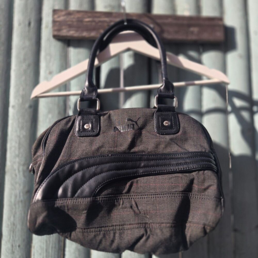 Puma Mini Satchel Bag Brown Black Small Gym Crossbody